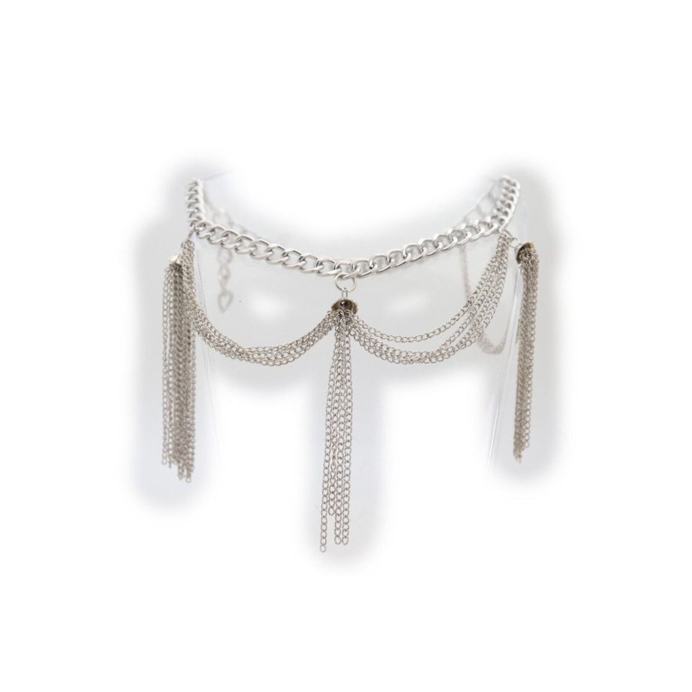 Women Silver Metal Chain Boot Bracelet Miami Beach Shoe Tassel Fringe Charms - Picture 12 of 12